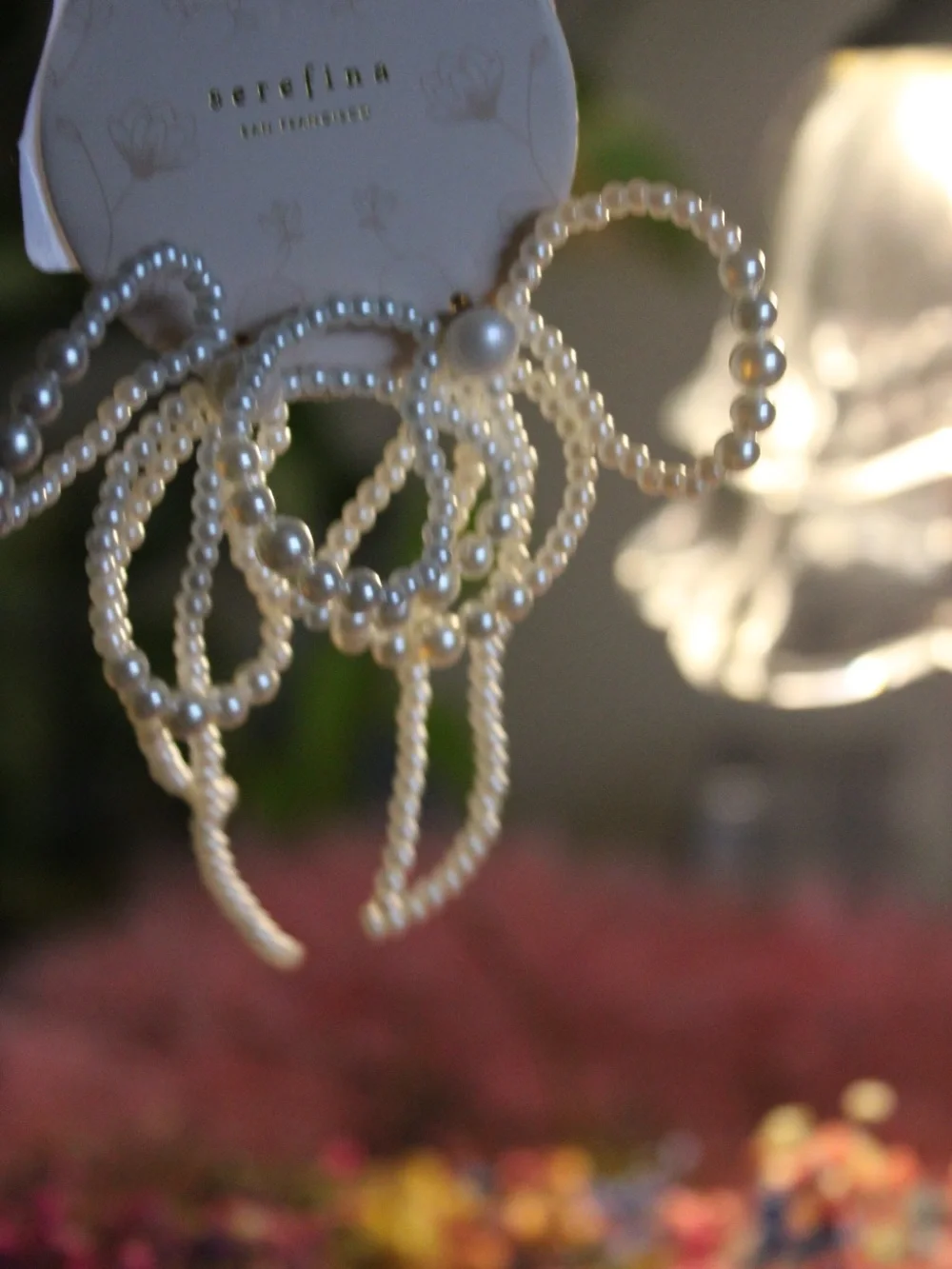 Anthropologie Pearl Bow Hair Clips in White